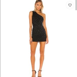 Mila Embellished Mini dress in black from revolve